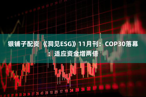 银铺子配资 《洞见ESG》11月刊：COP30落幕：适应资金增两倍